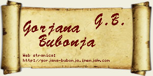 Gorjana Bubonja vizit kartica